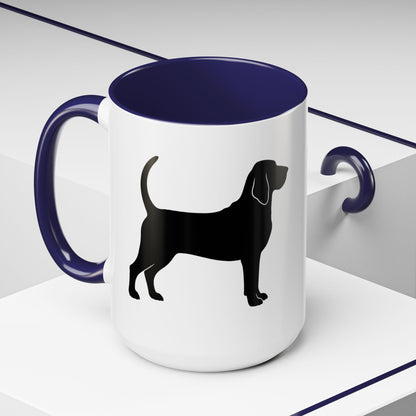 Bloodhound Silhouette 2-Tone Coffee Mug