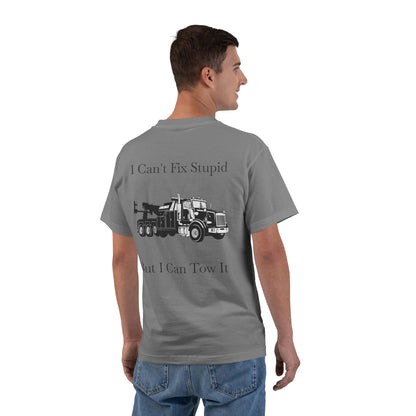 I Can't Fix Stupid Heavy Tow Truck Men's Short-Sleeve Crewneck Tee