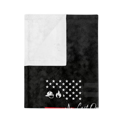 Thin Red Line Velveteen Microfiber Blanket