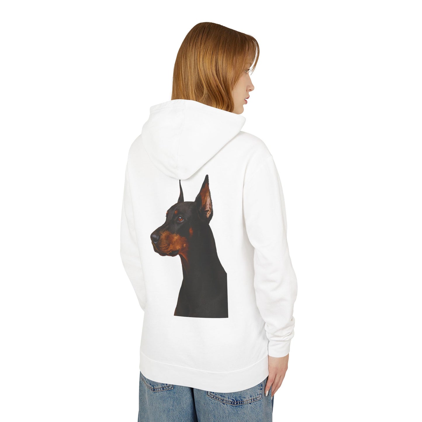 Doberman Head Unisex Lightweight Hoodie