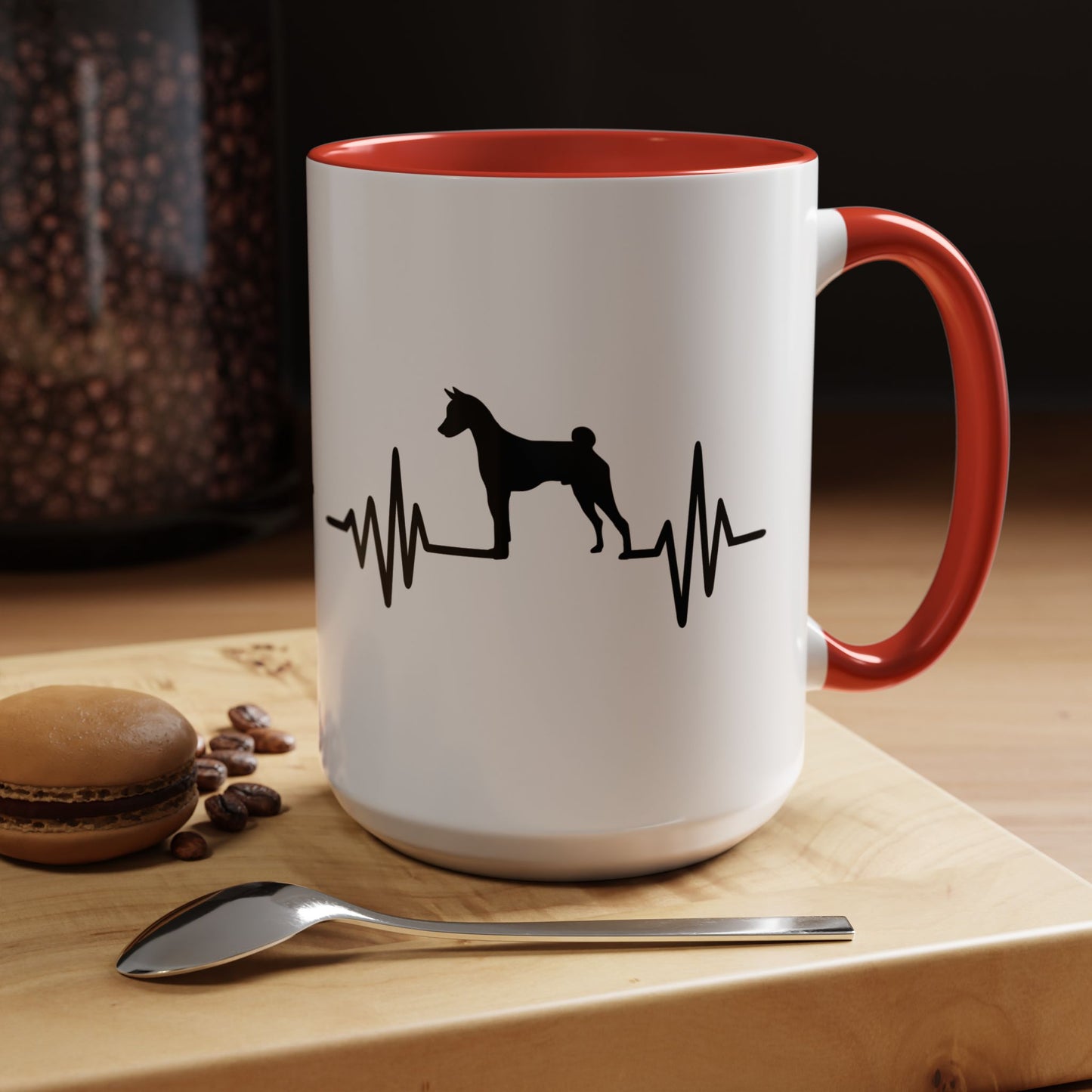 My Heart Beats For Basenjis 2-Tone Coffee Mug