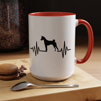 My Heart Beats For Basenjis 2-Tone Coffee Mug