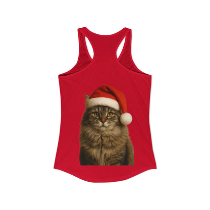 Santa Paws Cat Women's Racerback Tank