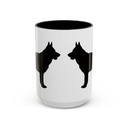 German Shepherd Silhouette 2-Tone Coffee Mug