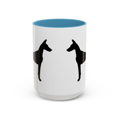 Doberman Silhouette 2-Tone Coffee Mug
