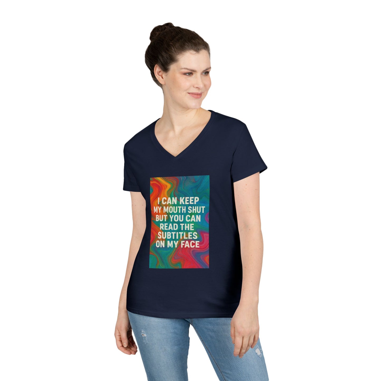 Subtitles Women's V-Neck T-Shirt