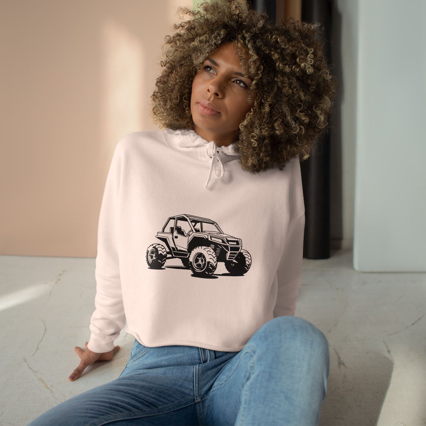 Off The Beaten Path Side By Side Women's Crop Hoodie