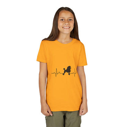 My Heart Beats For Poodles Youth Unisex Short Sleeve Crewneck Tee