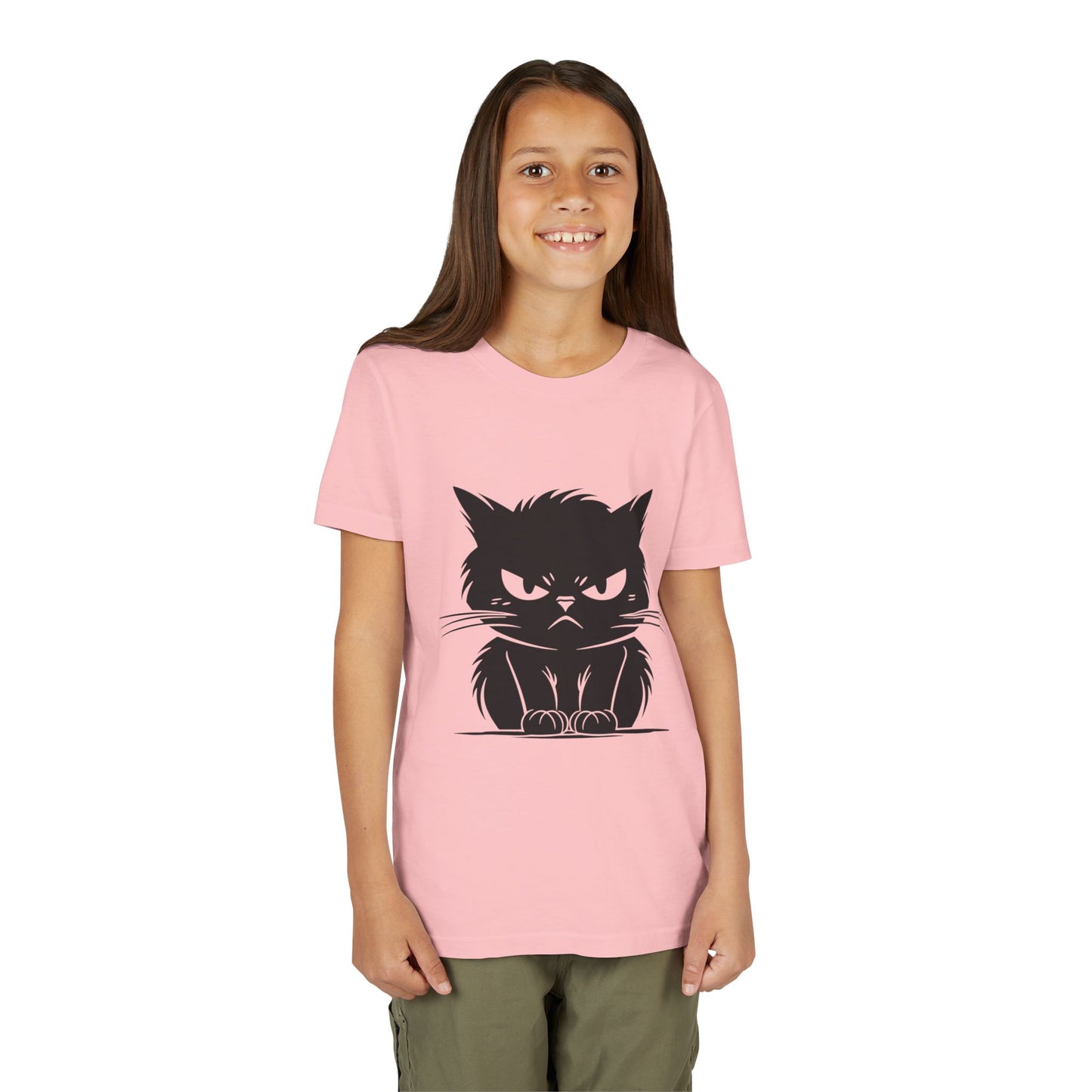Angry Cat Youth Unisex Short Sleeve Crewneck Tee