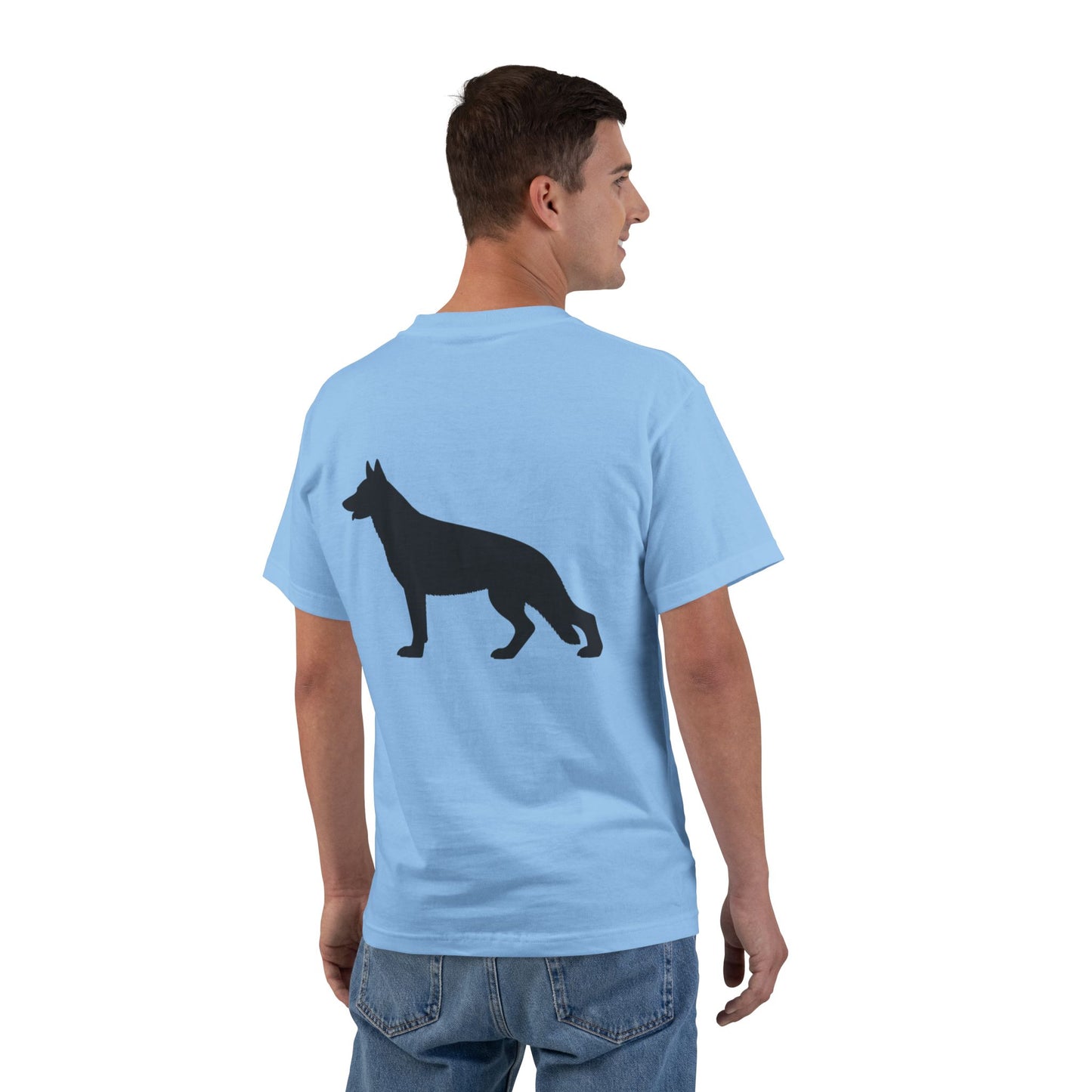 German Shepherd Silhouette Men's Short-Sleeve Crewneck Tee