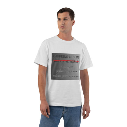 Caffeine Lets Me Men's Short-Sleeve Crewneck Tee