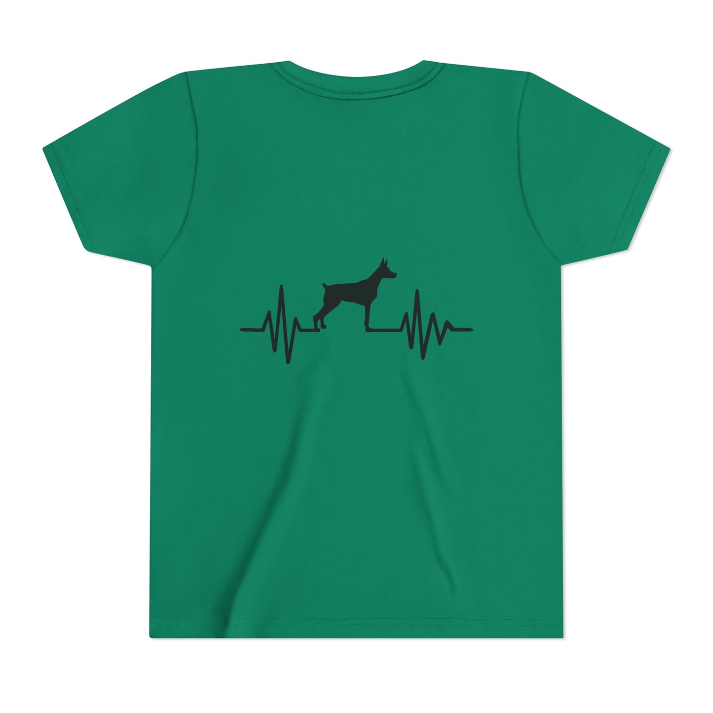 My Heart Beats For Dobermans Youth Unisex Short Sleeve Crewneck Tee