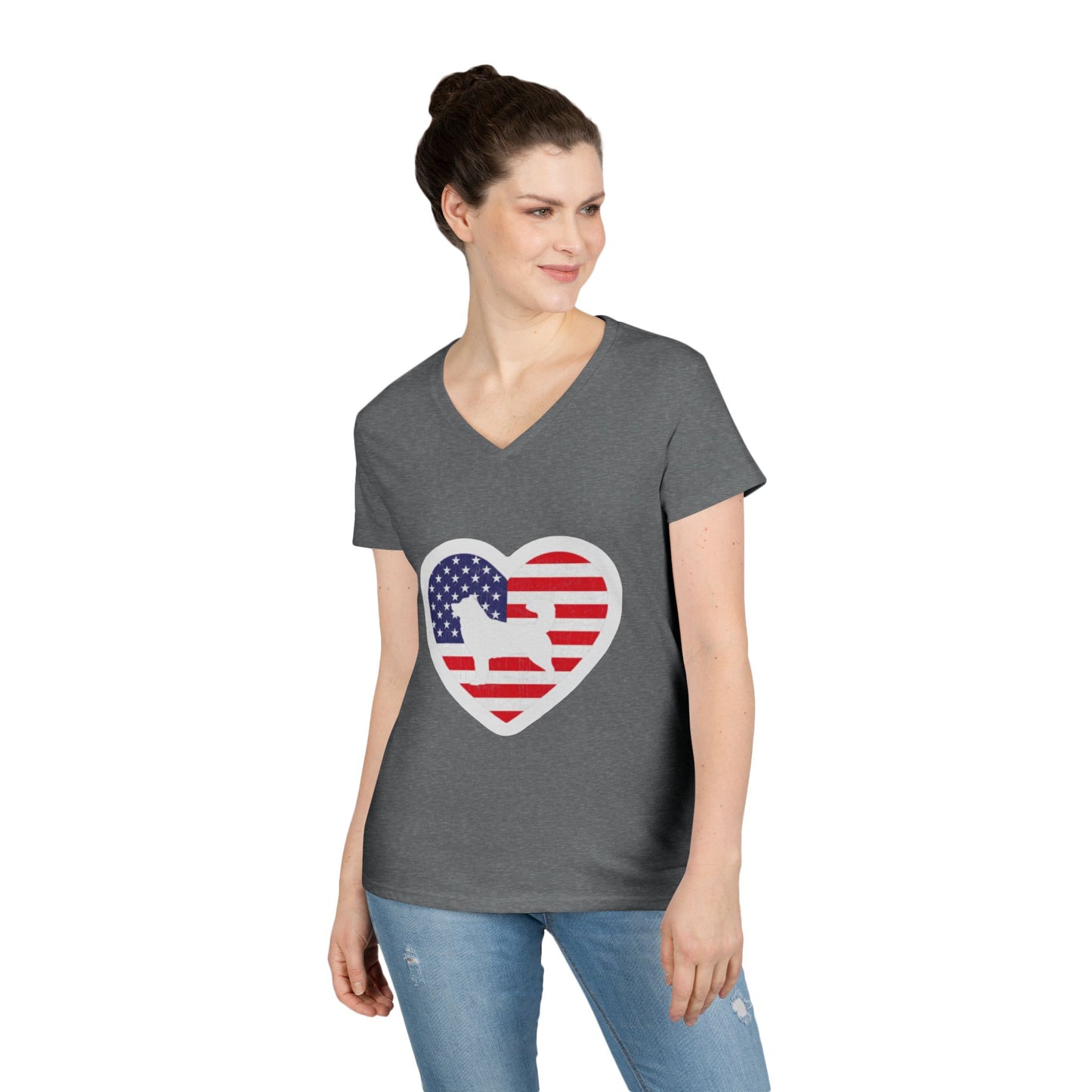 Malamute Flag Women's V-Neck T-Shirt