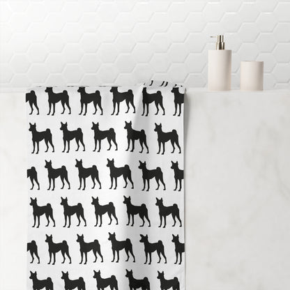 Basenji Silhouette Mink-Cotton  Beach Towel