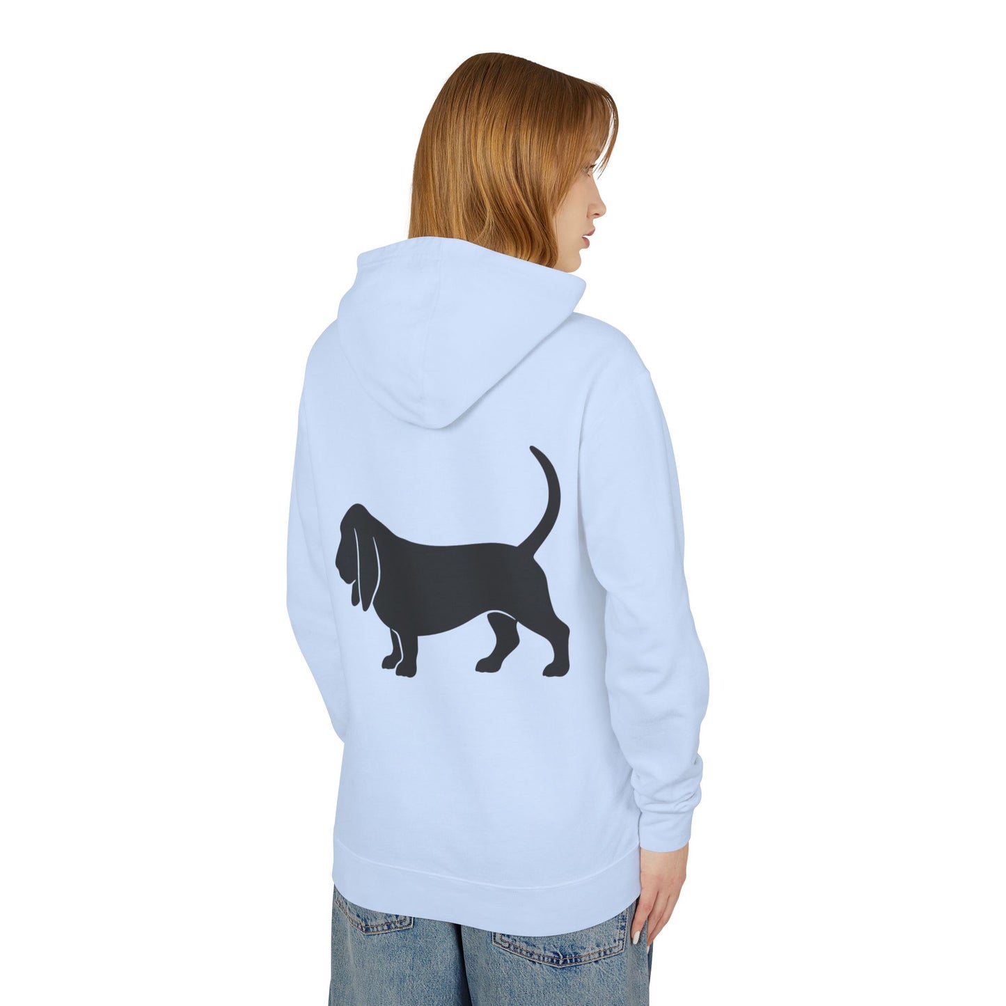 Basset Silhouette Unisex Lightweight Hoodie