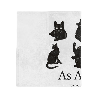 Matter Of Fact Cat Velveteen Microfiber Blanket
