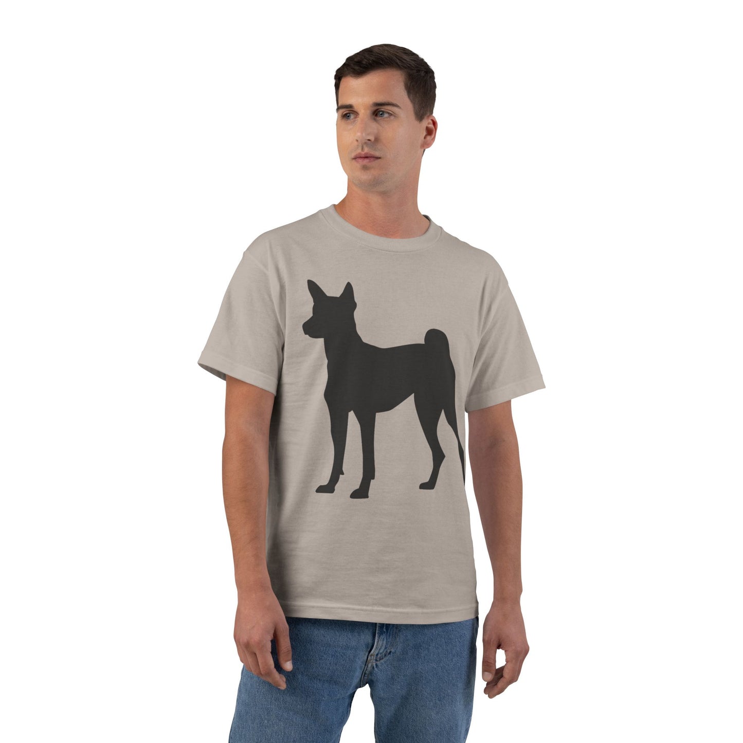 Basenji Silhouette Men's Short-Sleeve Crewneck Tee
