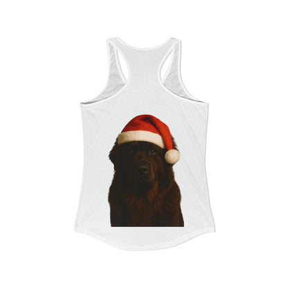 Santa Paws Newfie Women's Racerback Tank