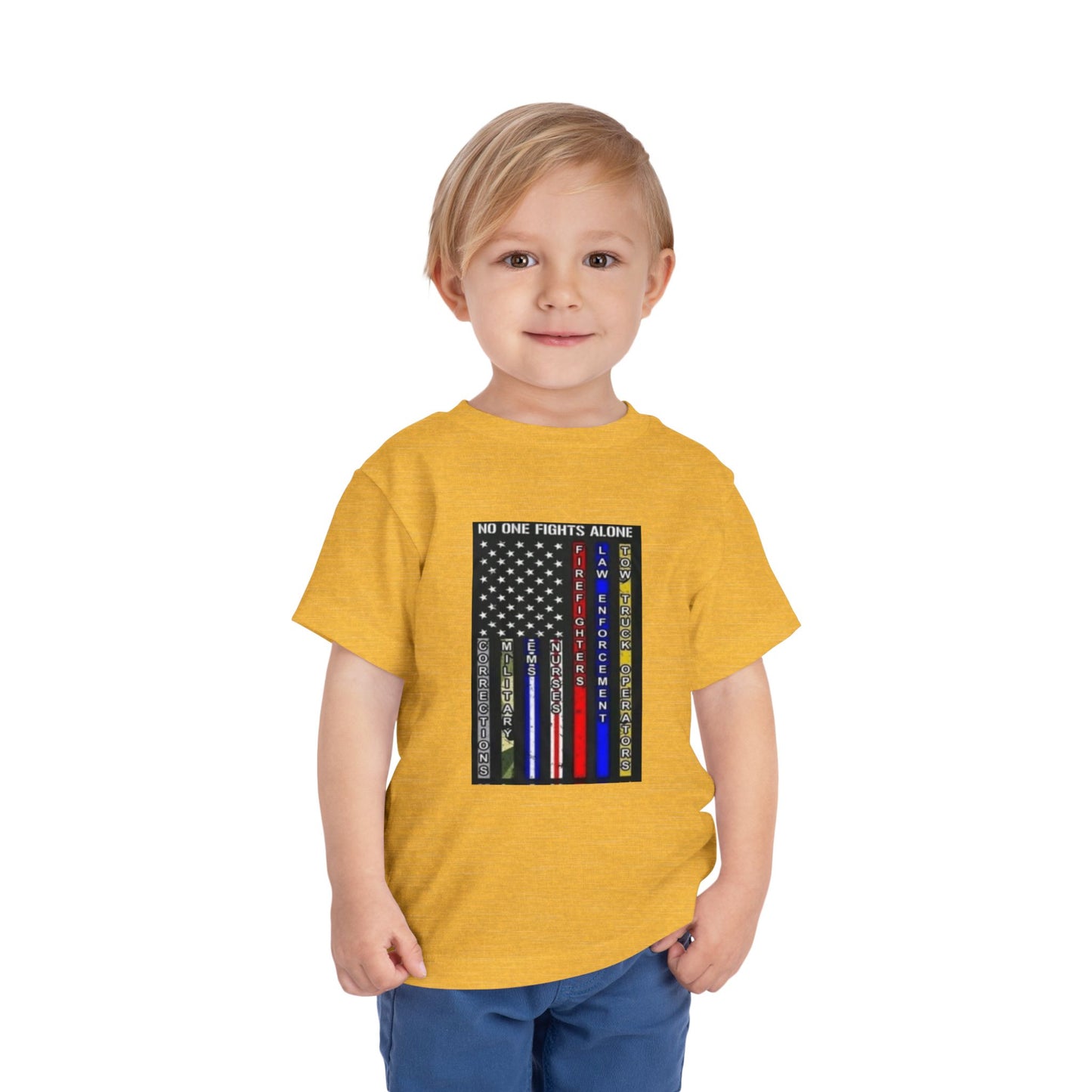 No One Fights Alone Toddler Unisex Short Sleeve Crewneck Tee