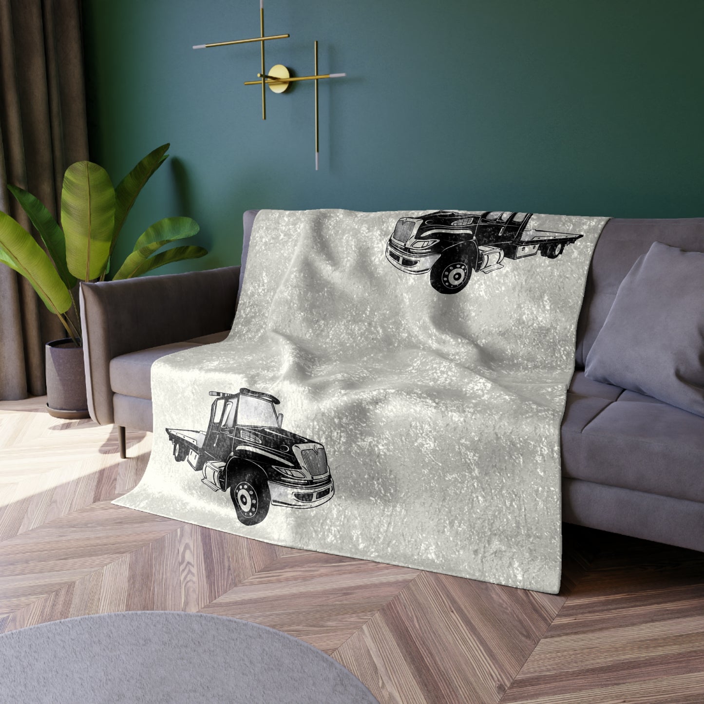 Flatbed Tow Truck Crushed Velvet Blanket
