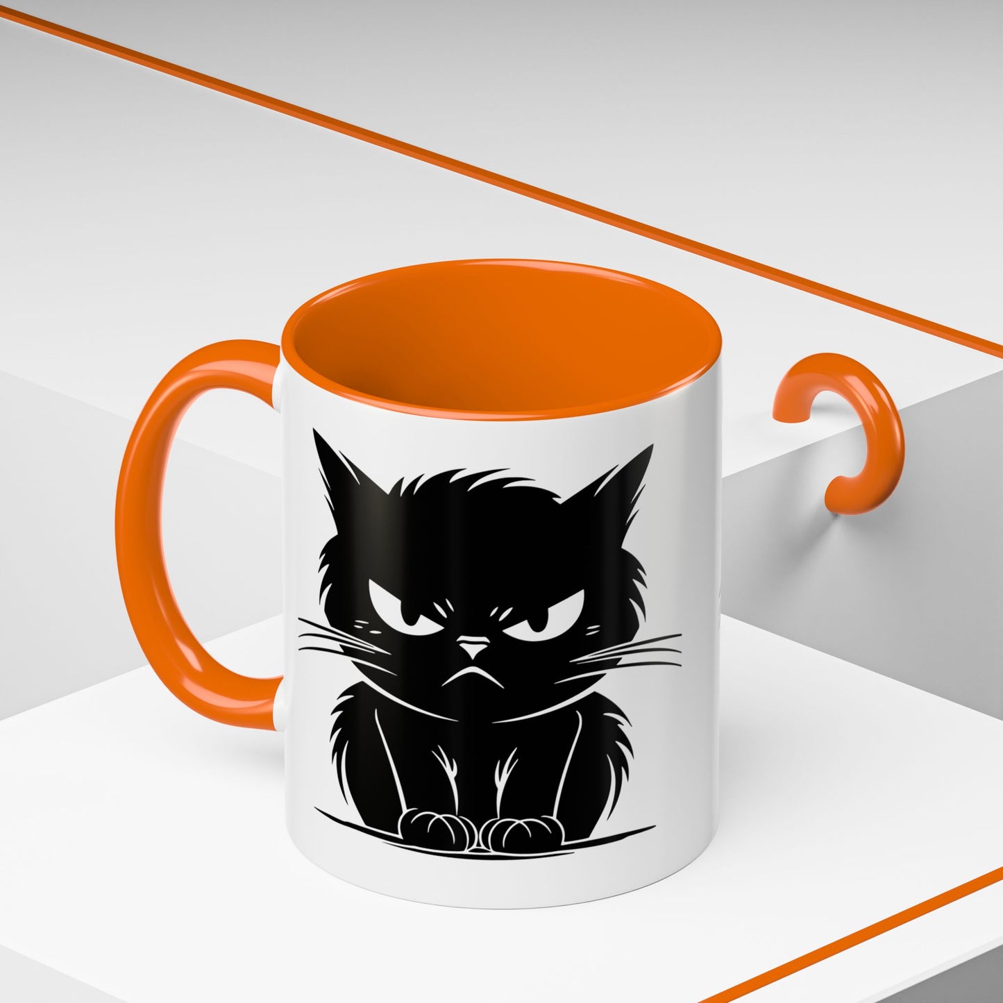 Angry Cat 2-Tone Coffee Mug