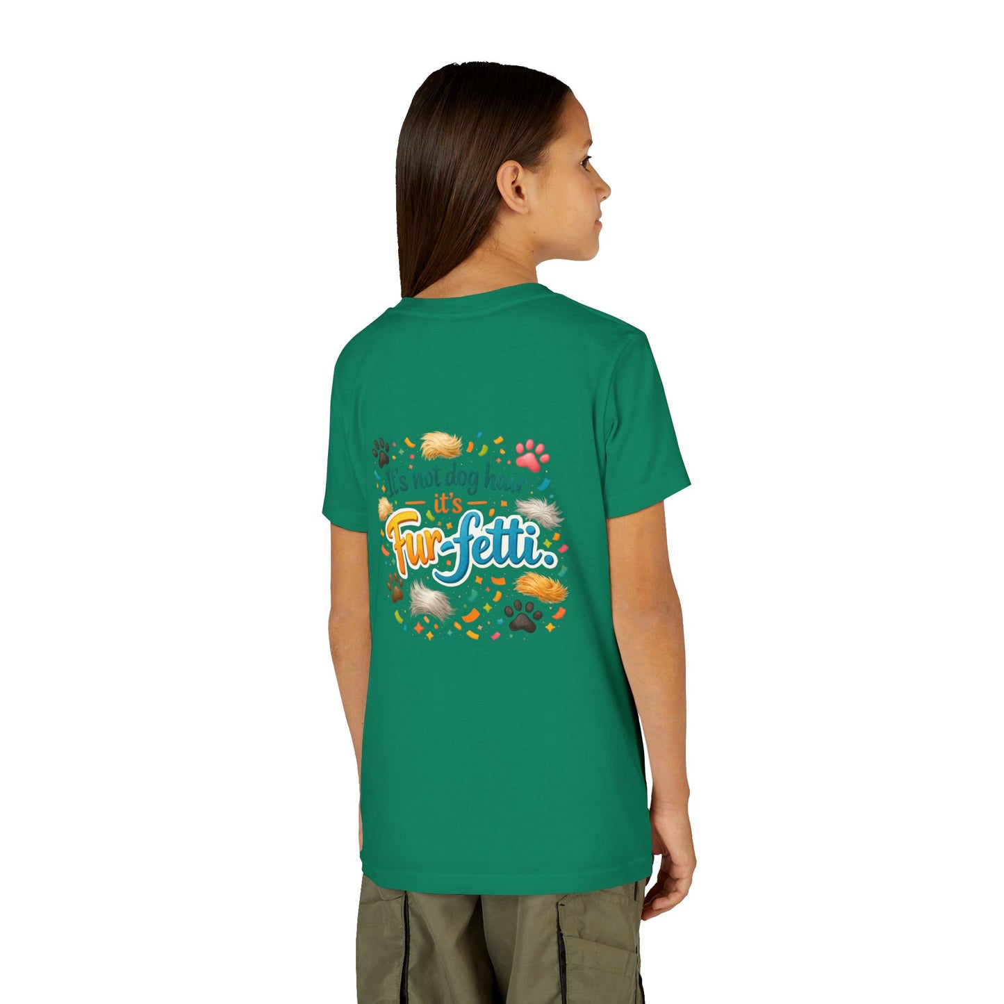 Fur-Fetti Dog Youth Unisex Short Sleeve Crewneck Tee