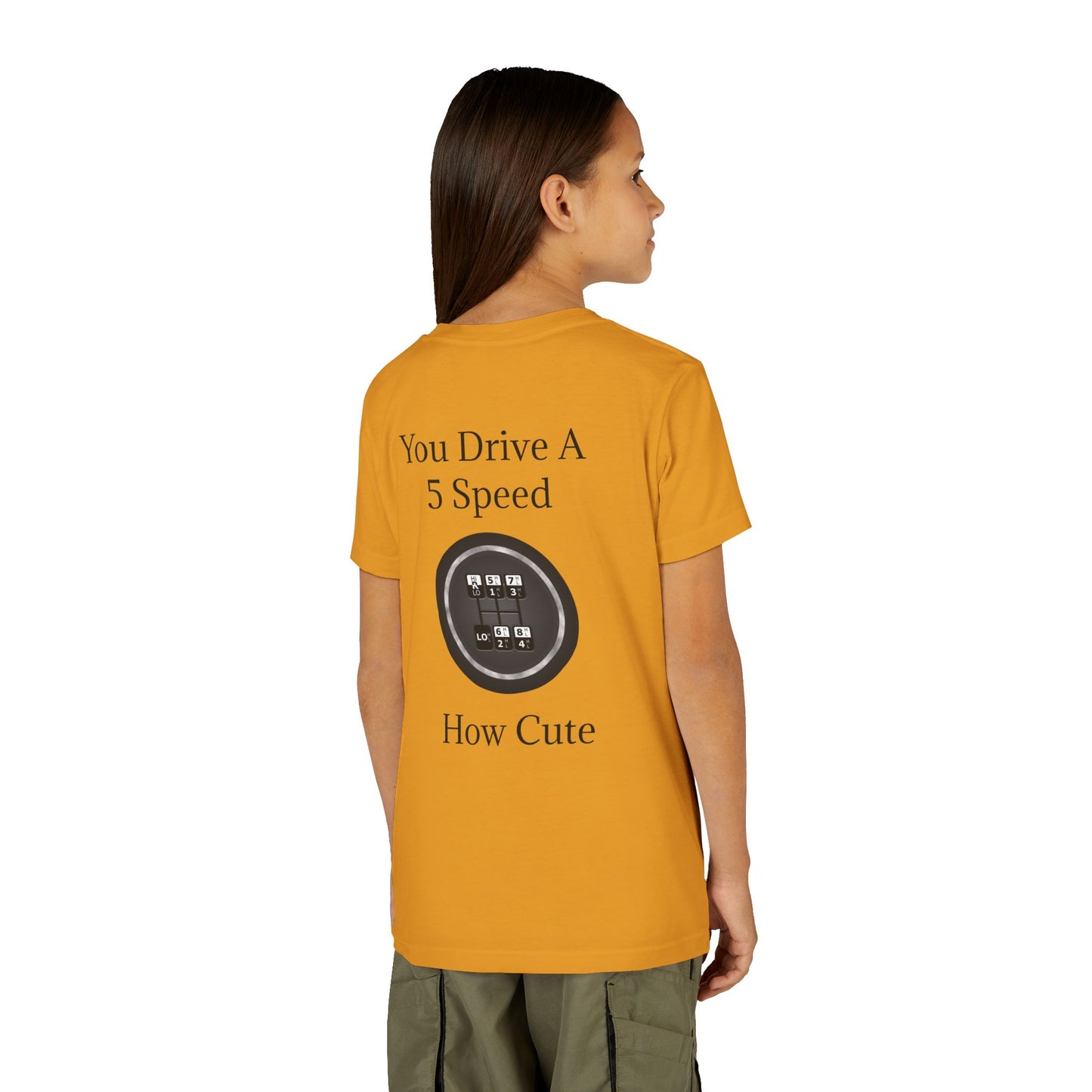 5 Speed How Cute Youth Unisex Short Sleeve Crewneck Tee