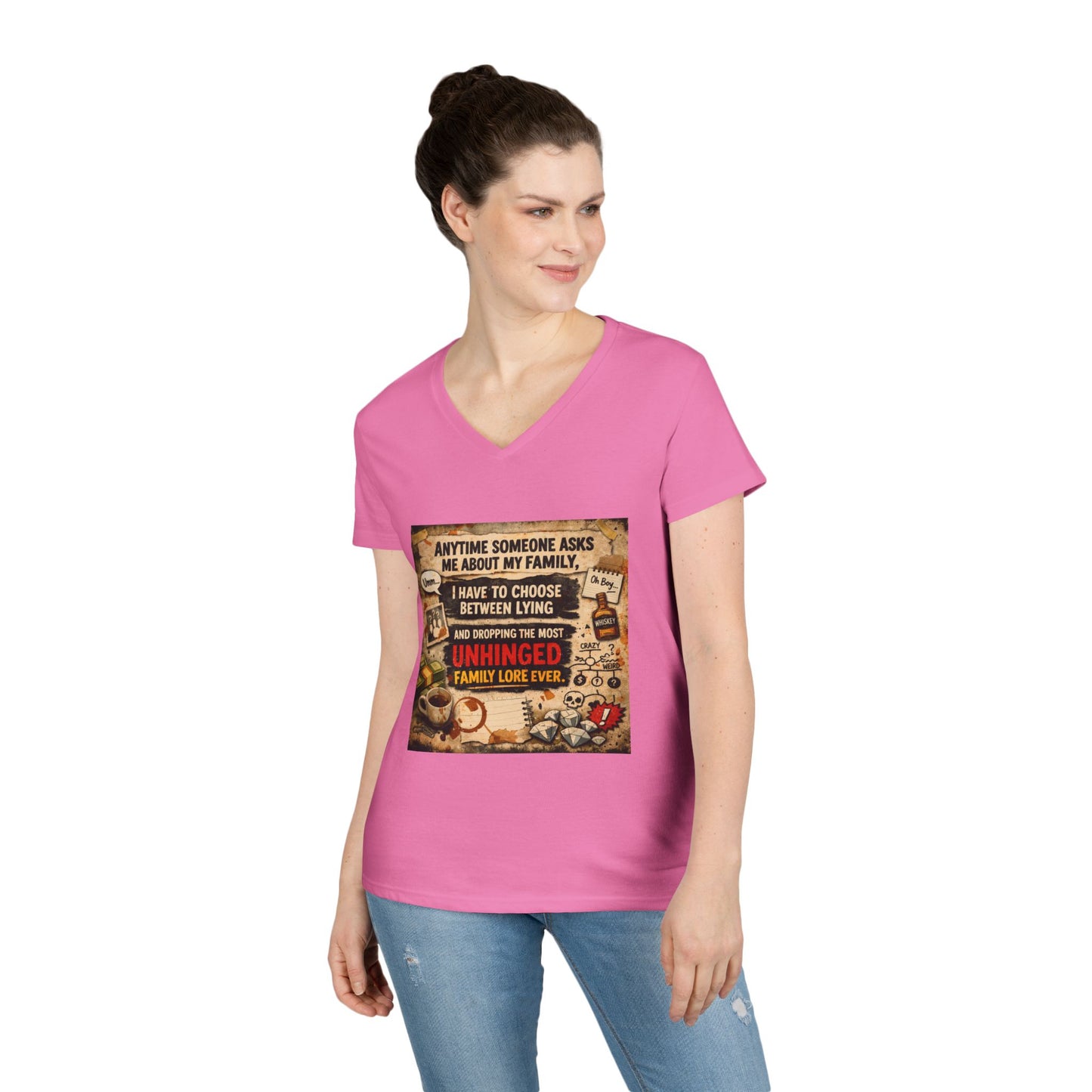 Unhinged Family Women's V-Neck T-Shirt