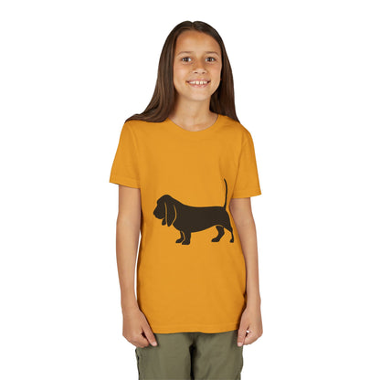 Basset Silhouette Youth Unisex Short Sleeve Crewneck Tee