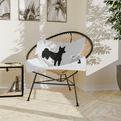Basenji Silhouette Velveteen Microfiber Blanket