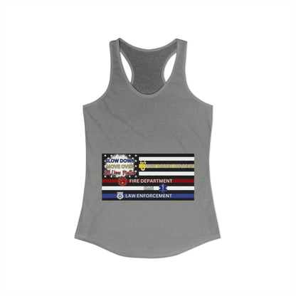 Slow Down Move Over Flag Women's Racerback Tank