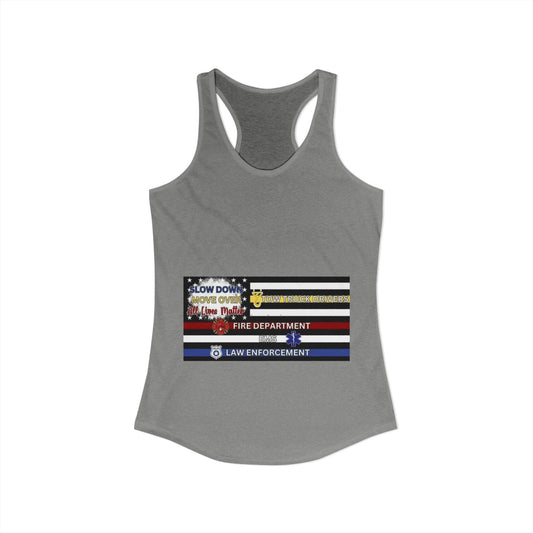 Slow Down Move Over Flag Women's Racerback Tank
