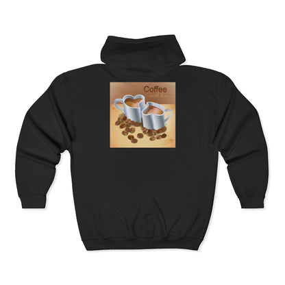 Coffee With Love Unisex Full Zip Hoodie