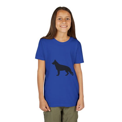 German Shepherd Silhouette Youth Unisex Short Sleeve Crewneck Tee