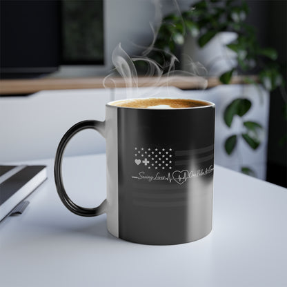 Thin White  Line Color Changing Mug