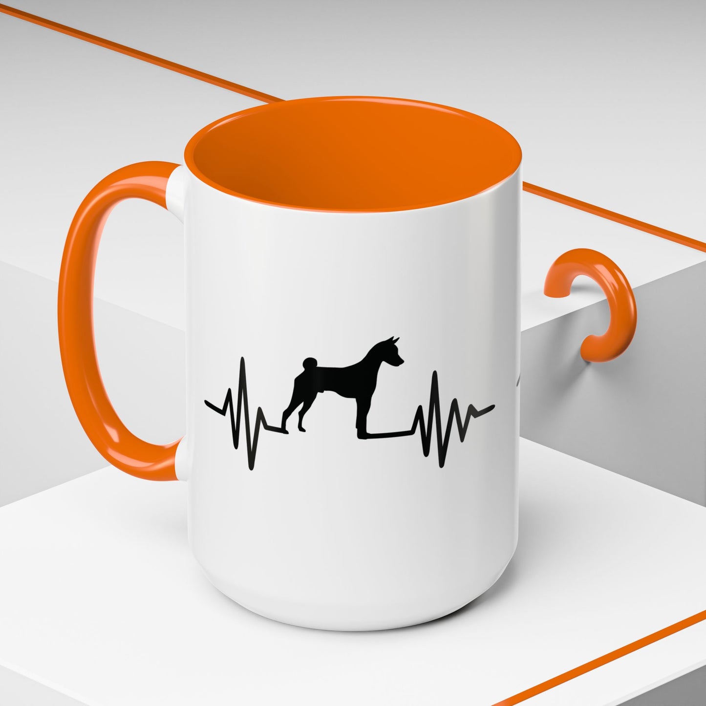 My Heart Beats For Basenjis 2-Tone Coffee Mug
