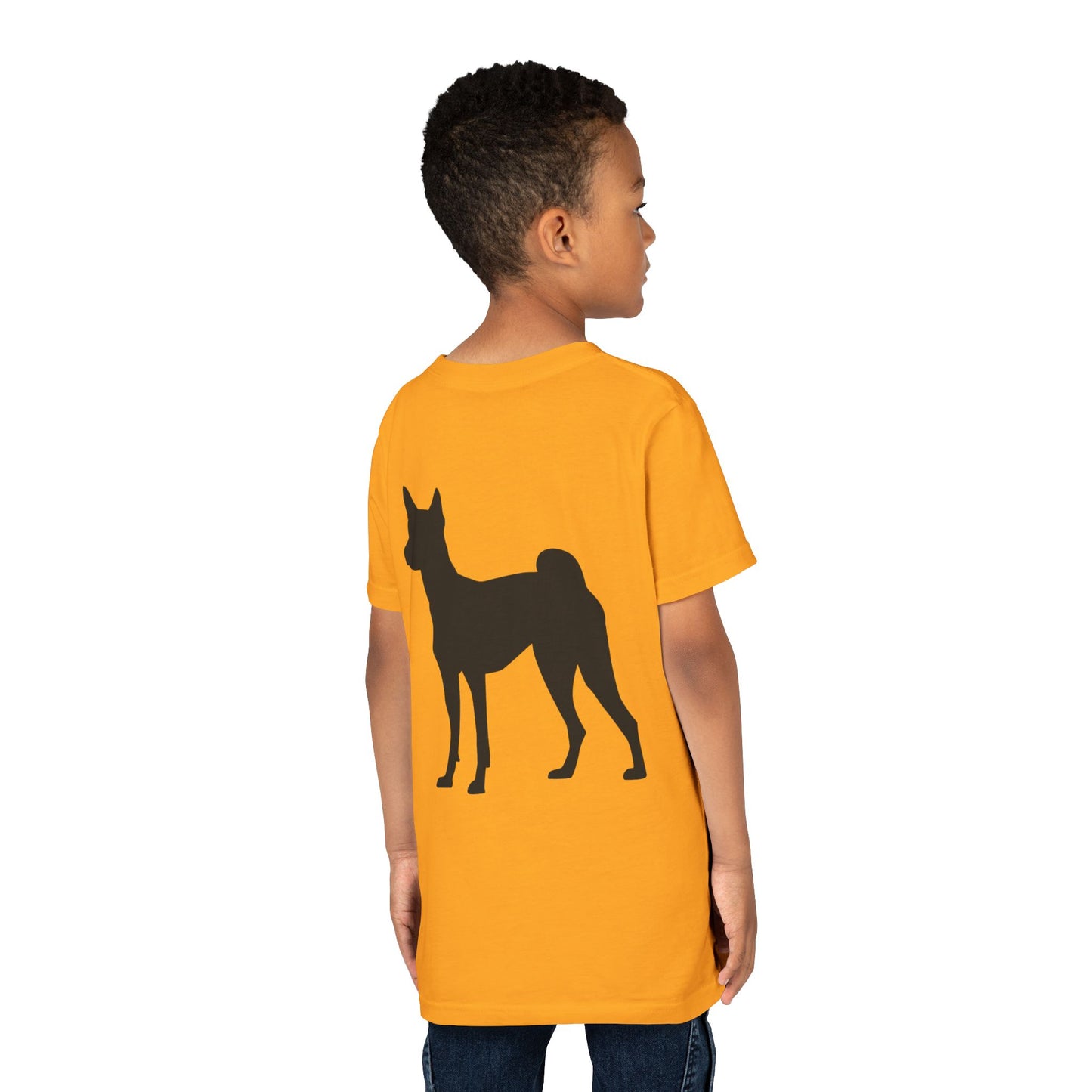 Basenji Silhouette Youth Unisex Short Sleeve Crewneck Tee