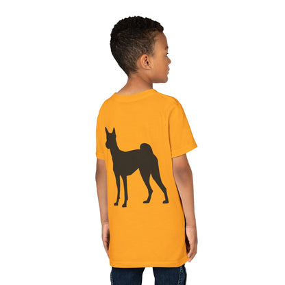 Basenji Silhouette Youth Unisex Short Sleeve Crewneck Tee