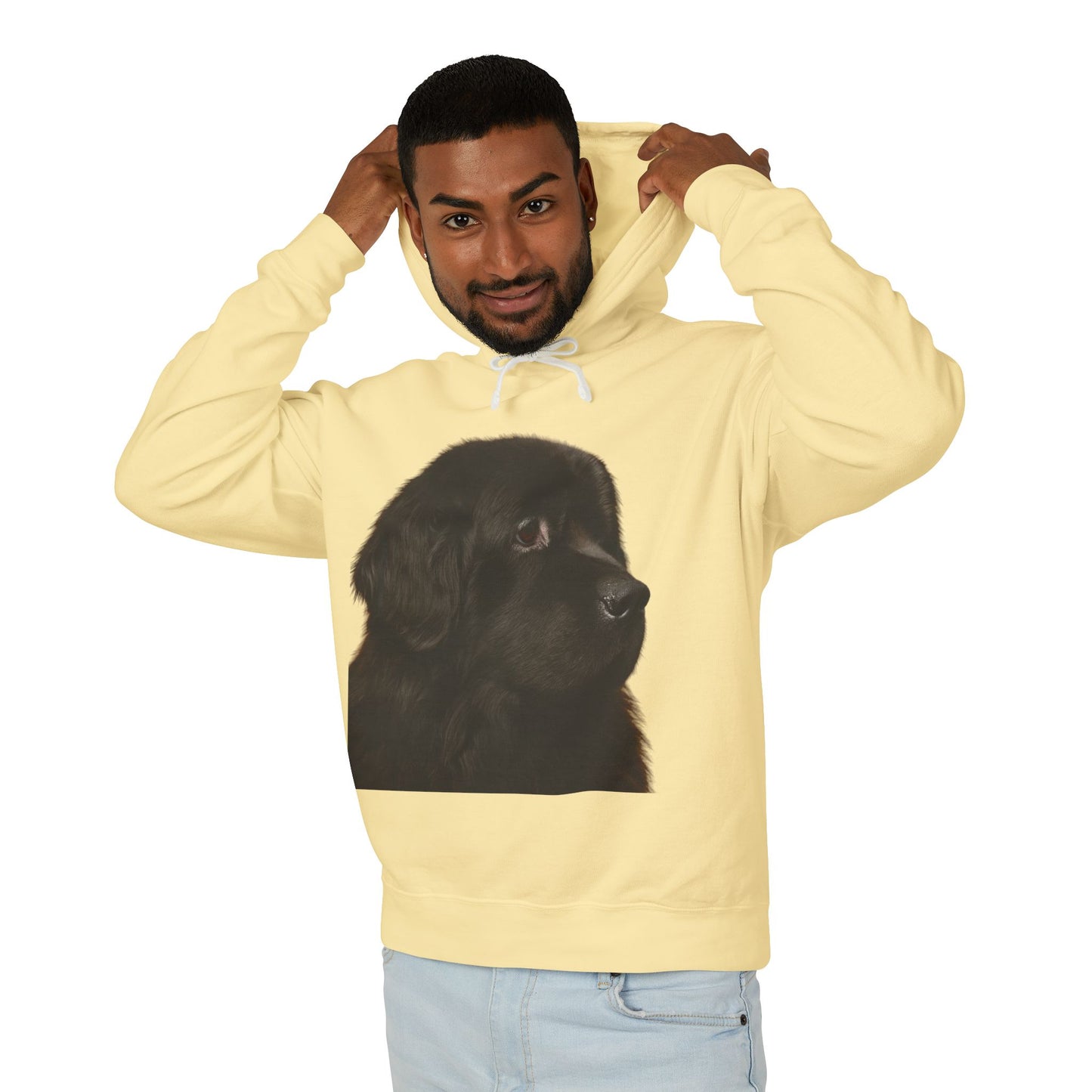 Newfie Head Unisex Lightweight Hoodie