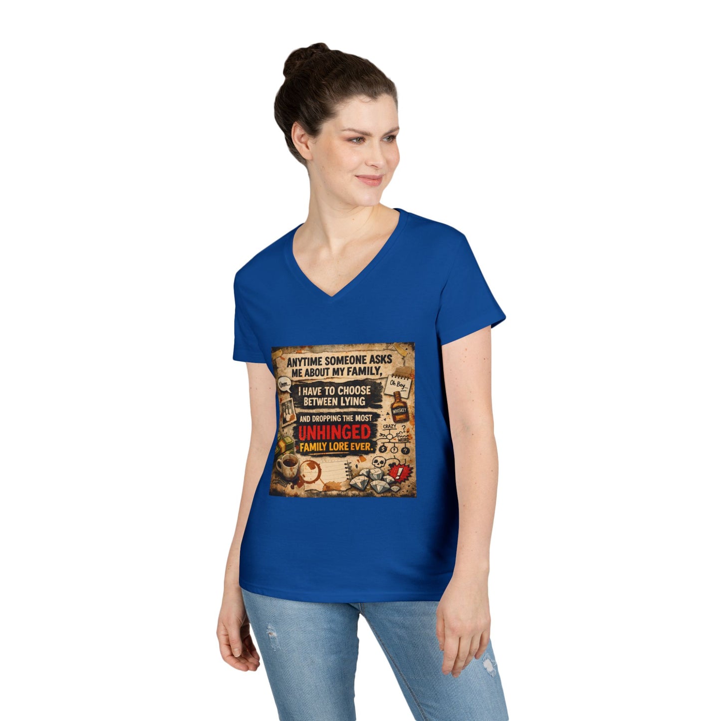 Unhinged Family Women's V-Neck T-Shirt