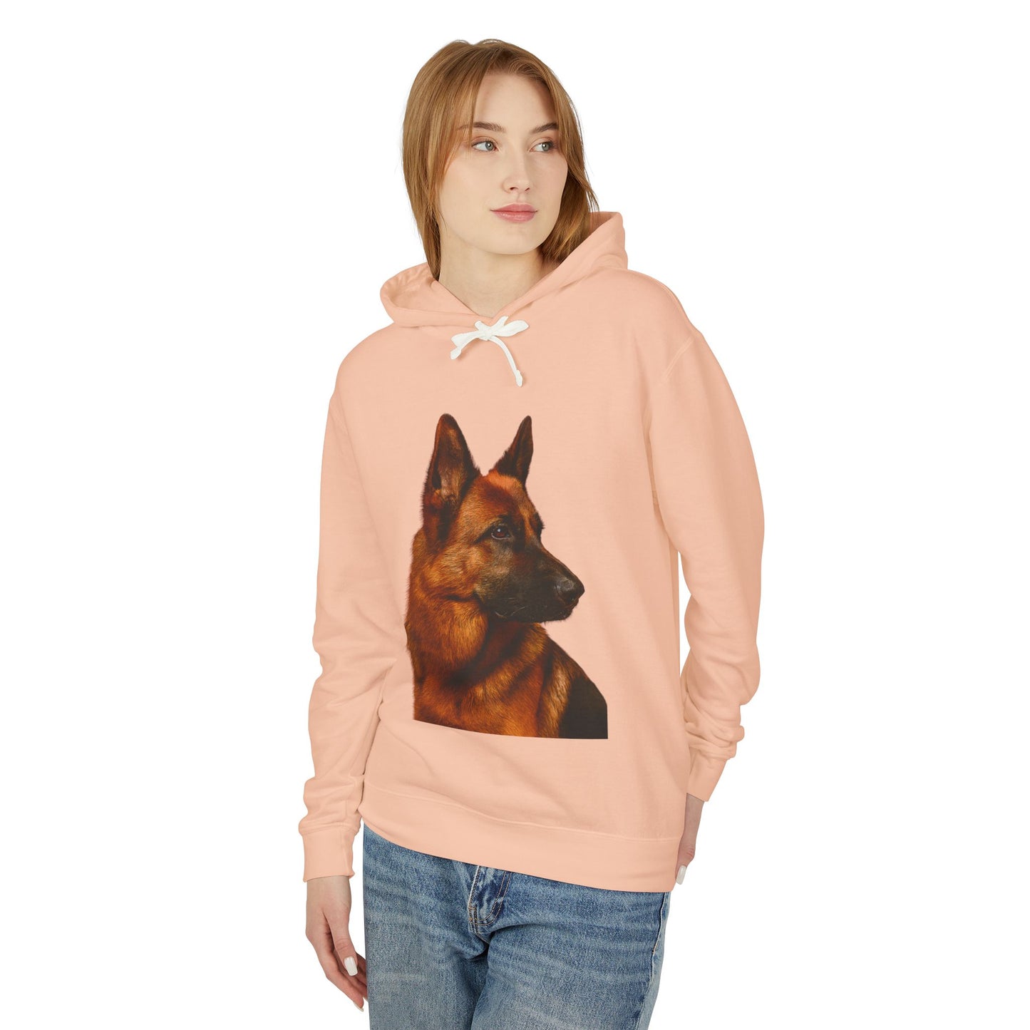 German Shepherd Head Unisex Lightweight Hoodie