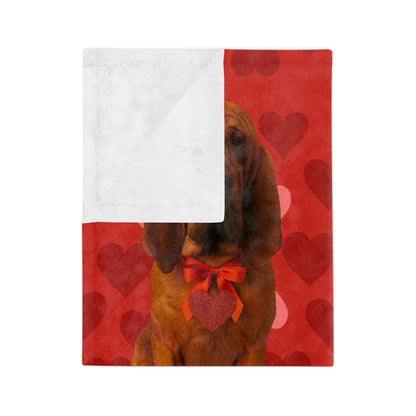 Cupid's Companion Bloodhound Velveteen Microfiber Blanket