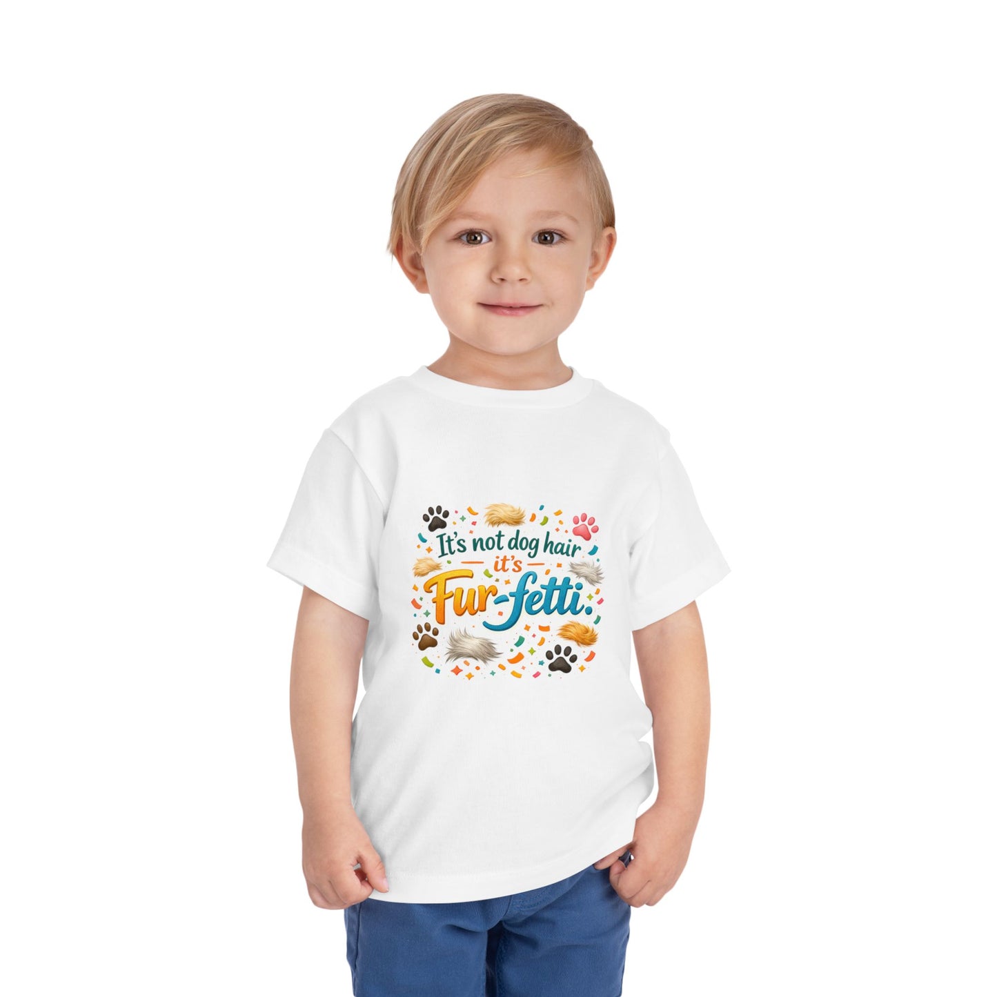 Fur-Fetti Dog Toddler Unisex Short Sleeve Crewneck Tee