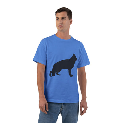 German Shepherd Silhouette Men's Short-Sleeve Crewneck Tee