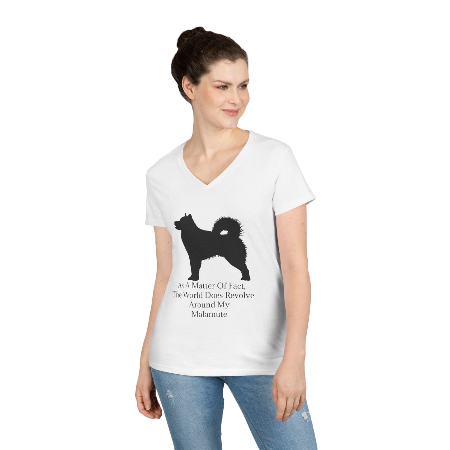 Matter Of Fact Malamute Women's V-Neck T-Shirt