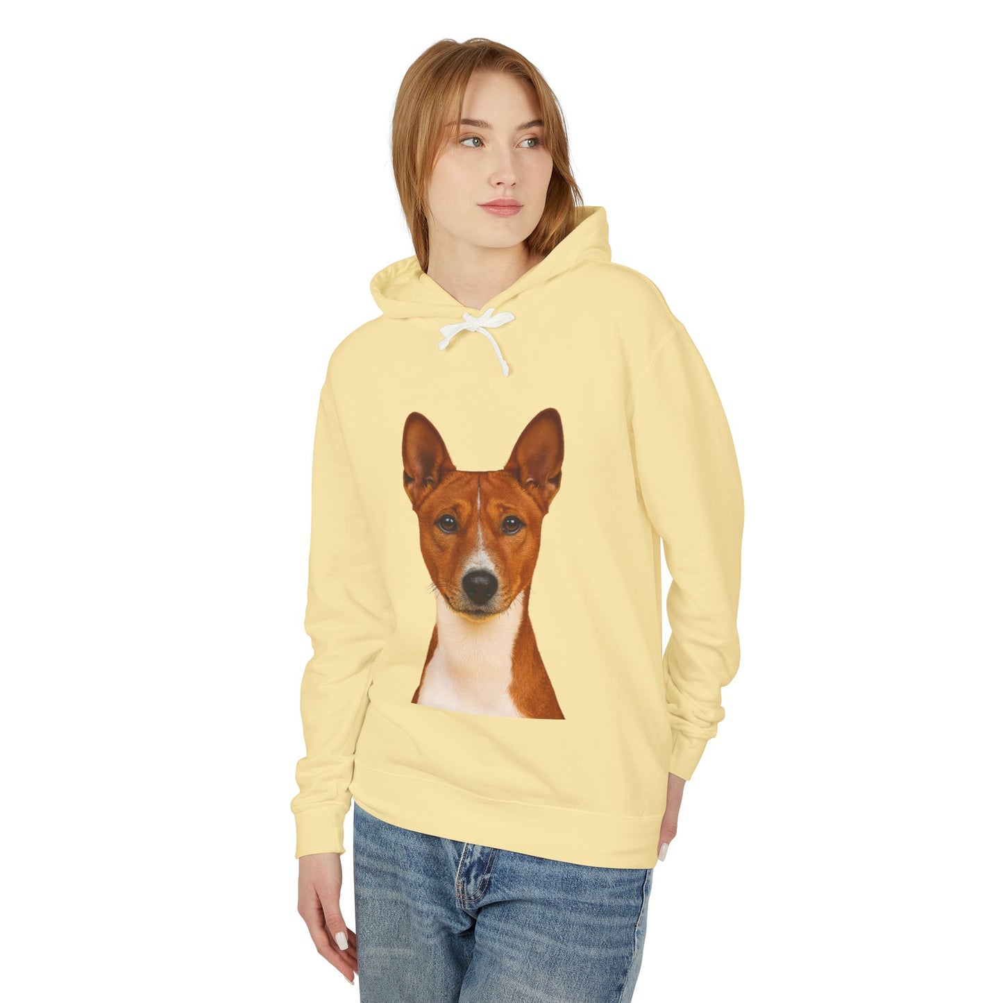 Basenji Head Unisex Lightweight Hoodie