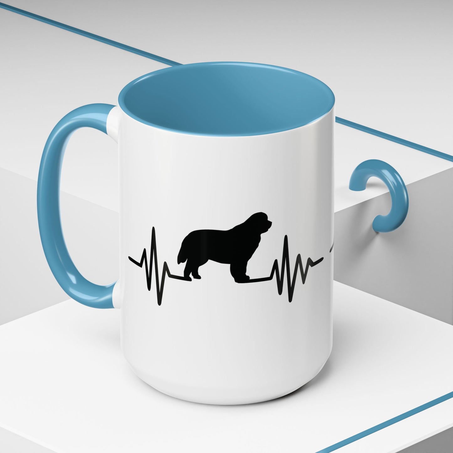 My Heart Beats For Newfies 2-Tone Coffee Mug