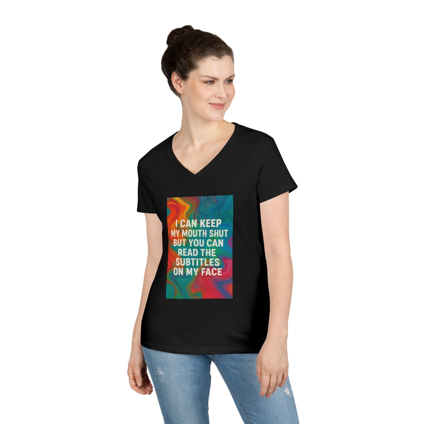 Subtitles Women's V-Neck T-Shirt