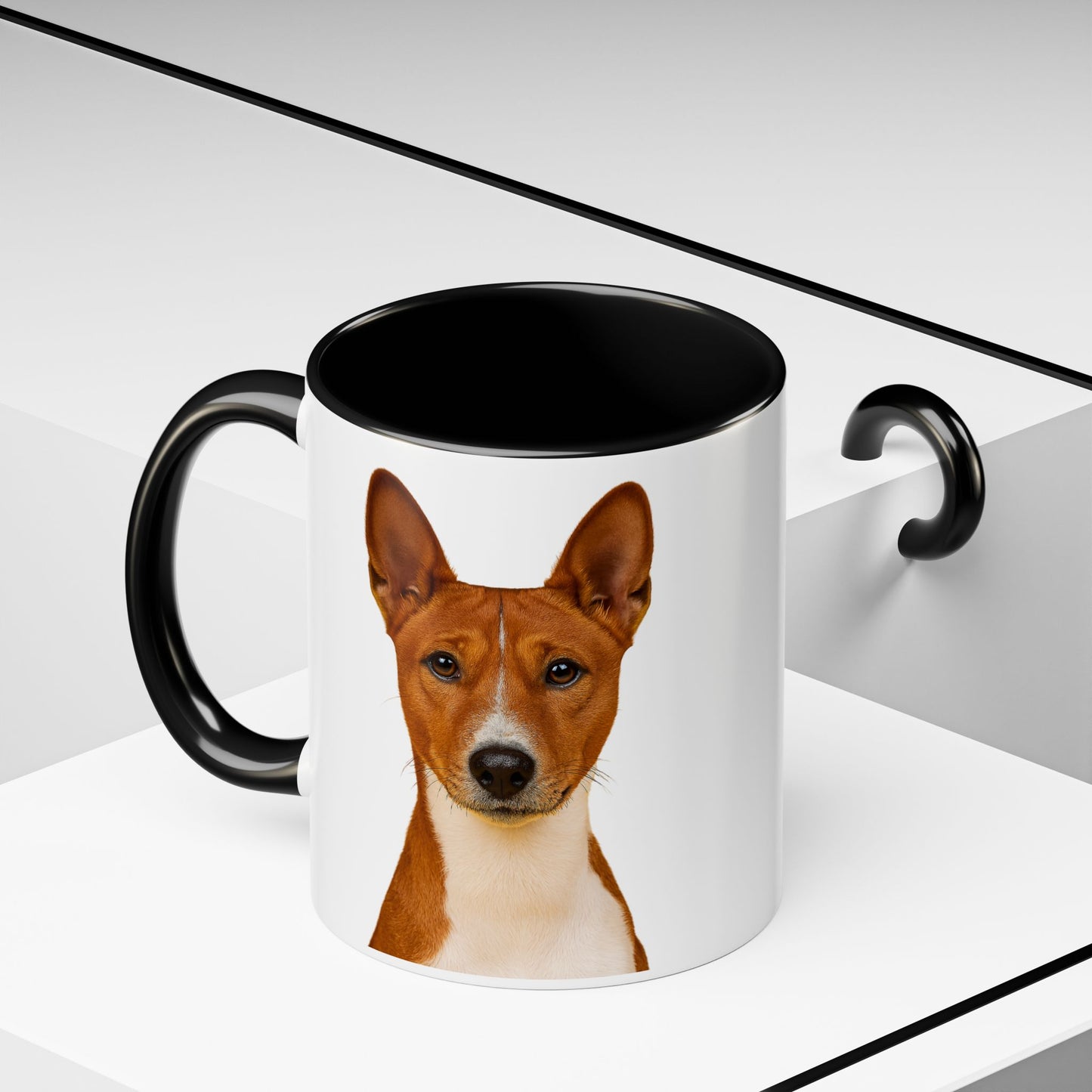 Basenji Head 2-Tone Coffee Mug