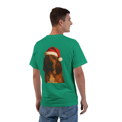 Santa Paws Bloodhound Men's Short-Sleeve Crewneck Tee